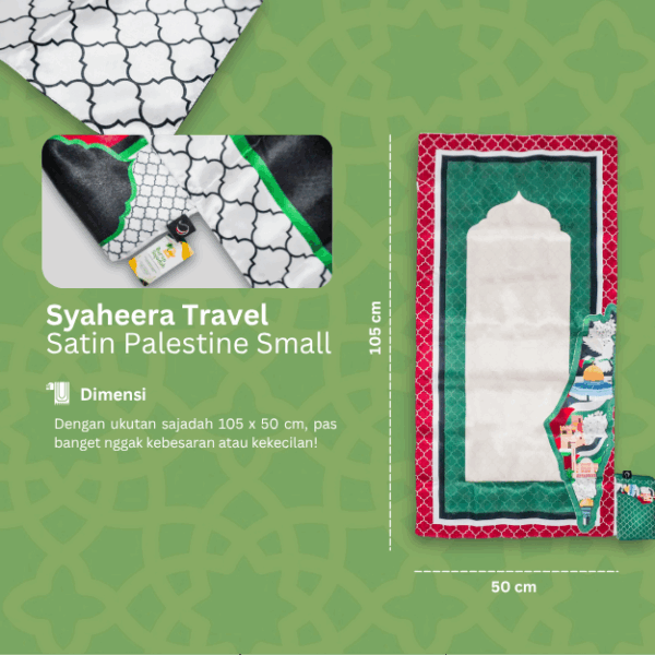 Sajadah Syaheera Travel Satin Palestine Small - Image 2
