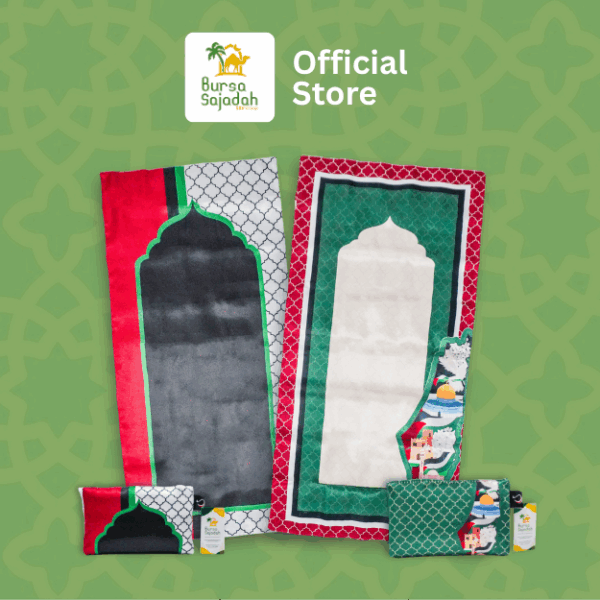 Sajadah Syaheera Travel Satin Palestine Small - Image 3